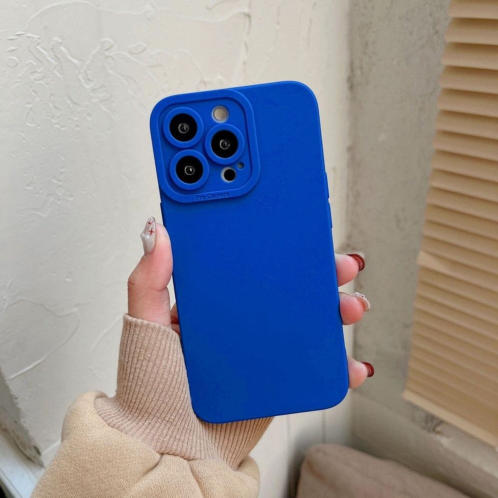 Bright Colors Soft Silicone Phone Case For iPhone 11 Pro Max X XR XS Max 7 8 6S Plus Mini Camera Protection Back Cover Silicone Camera Protection Case Soft Scratch-Resistant Case For Iphone Stevvex