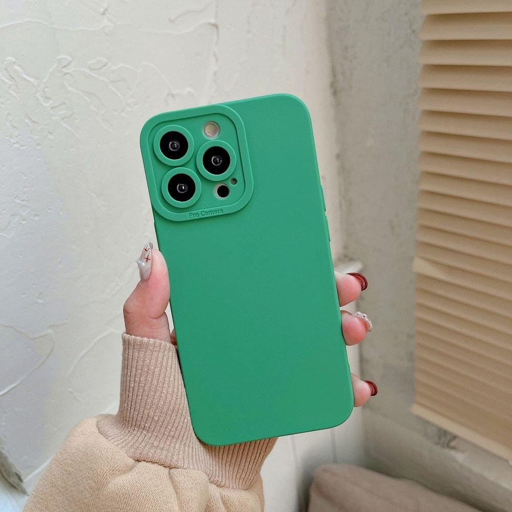 Bright Colors Soft Silicone Phone Case For iPhone 11 Pro Max X XR XS Max 7 8 6S Plus Mini Camera Protection Back Cover Silicone Camera Protection Case Soft Scratch-Resistant Case For Iphone Stevvex
