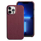 Bright Orange Mobile Phone Case With Coated Leather Case Protective Slim Phone Case Cowhide Genuine Leather Phone Case for iPhone 14 13 Pro Max Luxury Back Cover Stevvex