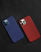Bright Orange Mobile Phone Case With Coated Leather Case Protective Slim Phone Case Cowhide Genuine Leather Phone Case for iPhone 14 13 Pro Max Luxury Back Cover Stevvex