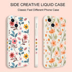 Brilliant Flowers Phone Case For iPhone 14 13 Pro Max Mini Cute Multicolored Flowers Pattern Cover Slim Silicone Shockproof Bumper Back Cover Stevvex