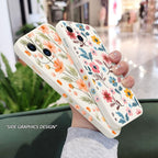 Brilliant Flowers Phone Case For iPhone 14 13 Pro Max Mini Cute Multicolored Flowers Pattern Cover Slim Silicone Shockproof Bumper Back Cover Stevvex