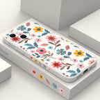 Brilliant Flowers Phone Case For iPhone 14 13 Pro Max Mini Cute Multicolored Flowers Pattern Cover Slim Silicone Shockproof Bumper Back Cover Stevvex