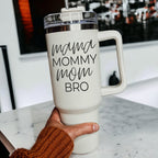 40oz Insulated Travel Mug With Handle Lid Straw - Mommy Bro Stainless Tumbler BandsCo Straps