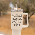 40oz Insulated Travel Mug With Handle Lid Straw - Mommy Bro Stainless Tumbler BandsCo Straps