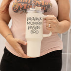 40oz Insulated Travel Mug With Handle Lid Straw - Mommy Bro Stainless Tumbler BandsCo Straps