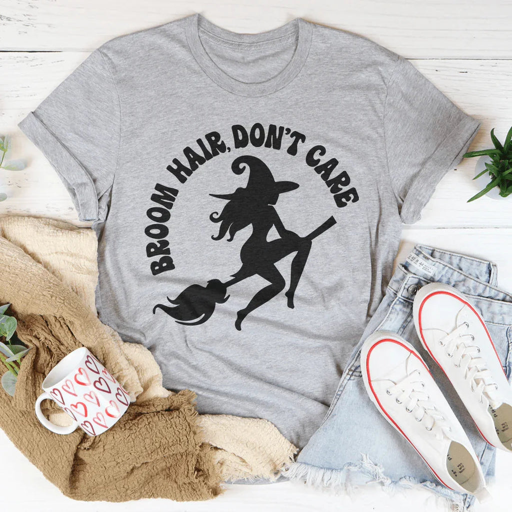 Broom Hair Don't Care Tee Peachy Sunday