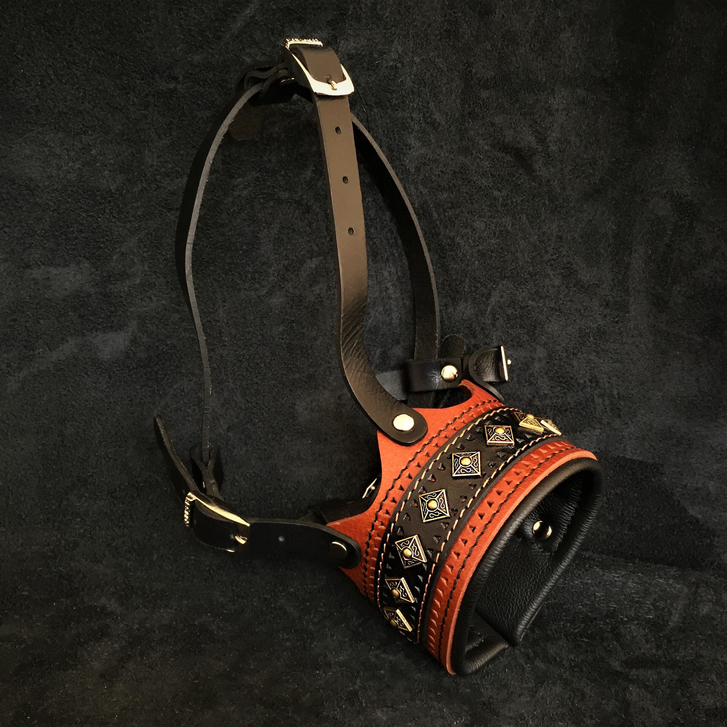 The "Balteus" leather muzzle BROWN - SJB-DIAMOND ELITES