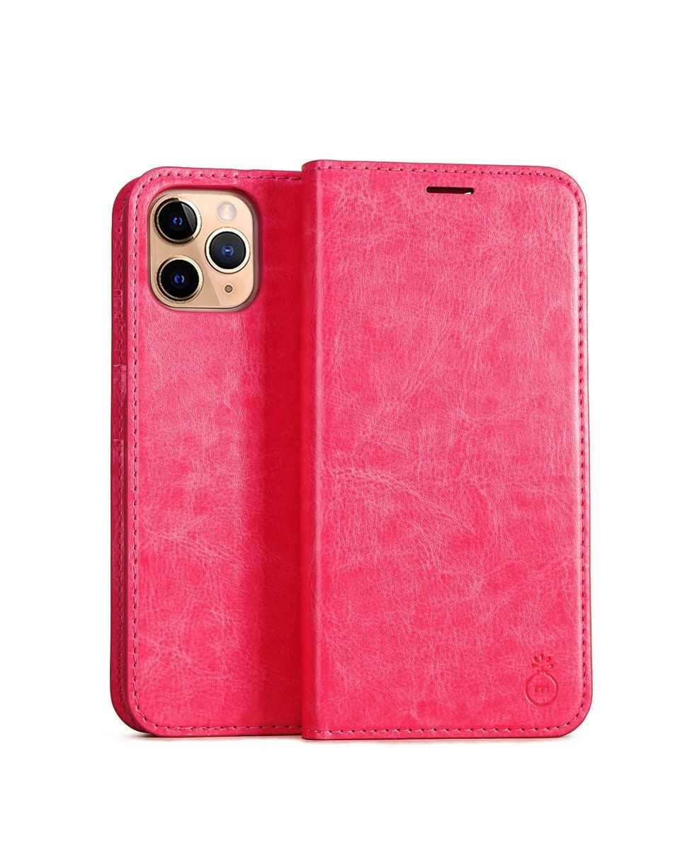 Brown Genuine Leather Flip Case For iPhone Luxury Wallet Card Cover For iPhone 14 13 Leather iPhone Case Kickstand Card Holder Flip Leather Wallet Phone Case Stevvex