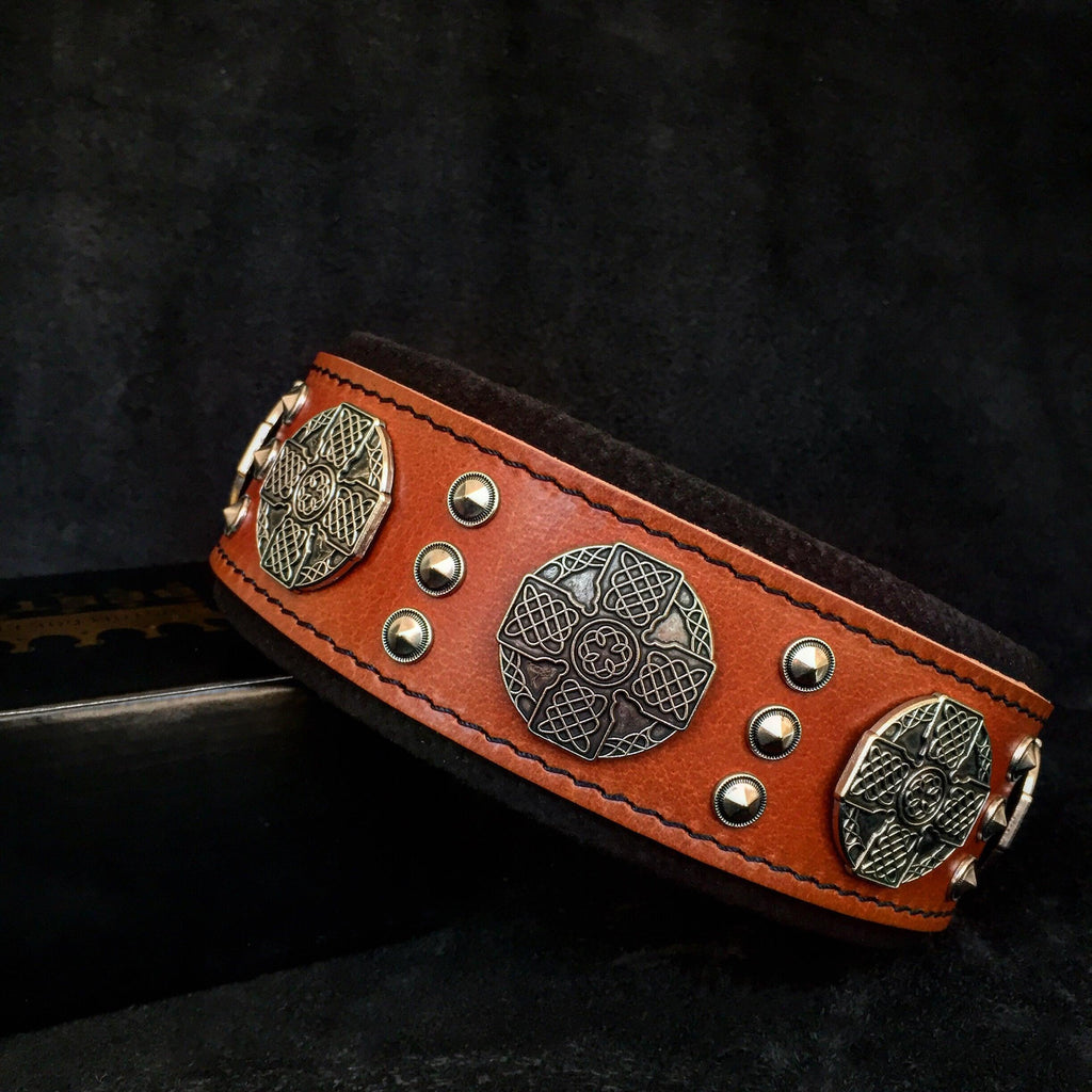 The "Maximus" collar 2.5 inch wide black & silver - SJB-DIAMOND ELITES