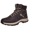 Brown Winter Mens Snow Boots Warm Plush Boots Waterproof Leather Ankle Boots Fashion Outdoor Non-slip Men's Hiking Boots Winter Ankle Snow Hiking Boots Warm Water Resistant Sport Shoes