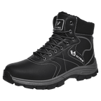 Brown Winter Mens Snow Boots Warm Plush Boots Waterproof Leather Ankle Boots Fashion Outdoor Non-slip Men's Hiking Boots Winter Ankle Snow Hiking Boots Warm Water Resistant Sport Shoes