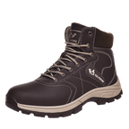 Brown Winter Mens Snow Boots Warm Plush Boots Waterproof Leather Ankle Boots Fashion Outdoor Non-slip Men's Hiking Boots Winter Ankle Snow Hiking Boots Warm Water Resistant Sport Shoes