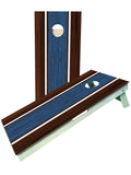 Brown and Blue Striped Cornhole Boards - SJB-DIAMOND ELITES