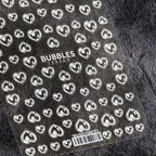 Bubble Cute Black Red Hearts Nail Stickers Nail Art Decorations Nail Decals Design Self-Adhesive 3D Wave Design Decoration for Women Girls Adhesive Striping Tape Nail Art Stickers Stevvex