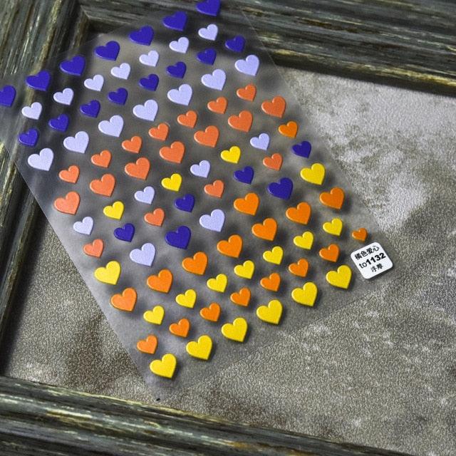 Bubble Cute Black Red Hearts Nail Stickers Nail Art Decorations Nail Decals Design Self-Adhesive 3D Wave Design Decoration for Women Girls Adhesive Striping Tape Nail Art Stickers Stevvex