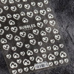 Bubble Cute Black Red Hearts Nail Stickers Nail Art Decorations Nail Decals Design Self-Adhesive 3D Wave Design Decoration for Women Girls Adhesive Striping Tape Nail Art Stickers Stevvex