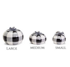 Buffalo Check Pumpkin Hand-Painted Black White Gingham Fall Halloween Decor BandsCo Straps