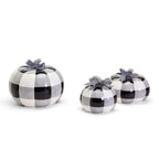 Buffalo Check Pumpkin Hand-Painted Black White Gingham Fall Halloween Decor BandsCo Straps