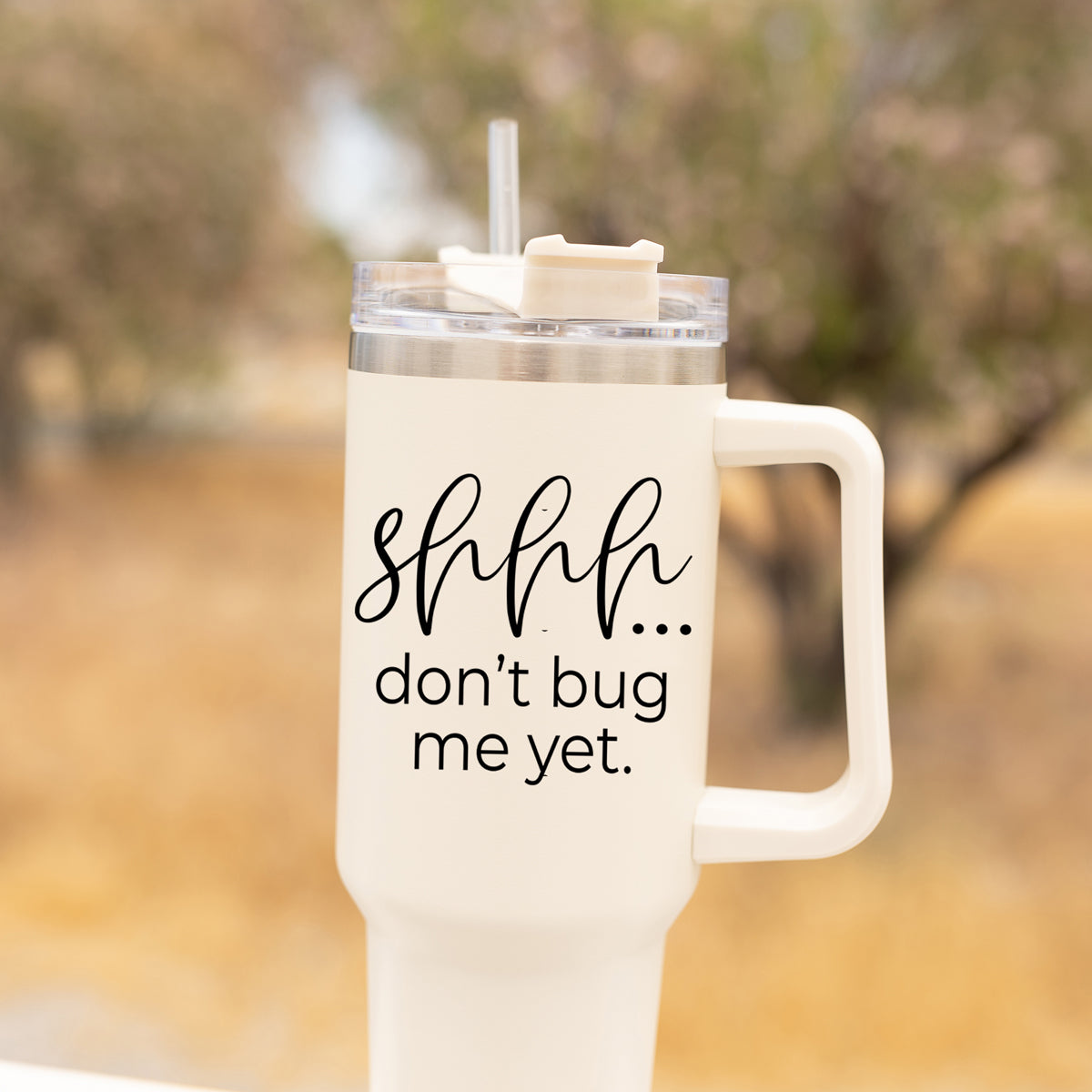 Don't Bug Me 40oz Insulated Tumbler With Handle Lid Straw Travel Mug BandsCo Straps