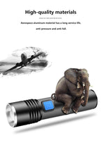Built in battery XP-G Q5 Zoom Focus Mini led Flashlight Torch Lamp Lantern 2000 Lumen Adjustable Penlight Waterproof T6 light  Focus IP65 Water-Resistant Portable for Indoor and Outdoor Camping Hiking Stevvex