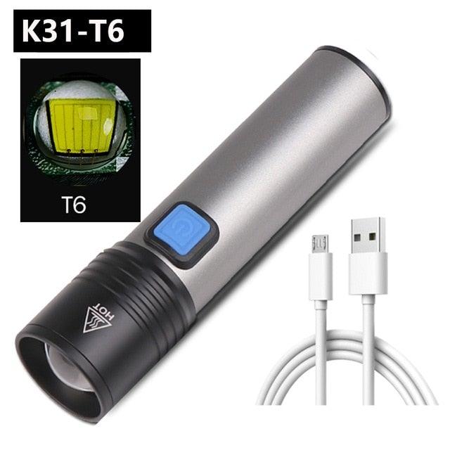 Built in battery XP-G Q5 Zoom Focus Mini led Flashlight Torch Lamp Lantern 2000 Lumen Adjustable Penlight Waterproof T6 light  Focus IP65 Water-Resistant Portable for Indoor and Outdoor Camping Hiking Stevvex