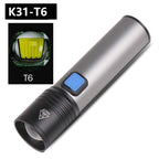 Built in battery XP-G Q5 Zoom Focus Mini led Flashlight Torch Lamp Lantern 2000 Lumen Adjustable Penlight Waterproof T6 light  Focus IP65 Water-Resistant Portable for Indoor and Outdoor Camping Hiking Stevvex