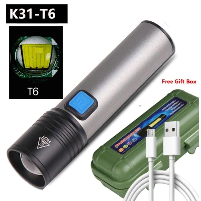 Built in battery XP-G Q5 Zoom Focus Mini led Flashlight Torch Lamp Lantern 2000 Lumen Adjustable Penlight Waterproof T6 light  Focus IP65 Water-Resistant Portable for Indoor and Outdoor Camping Hiking Stevvex