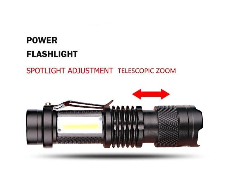 Built in battery XP-G Q5 Zoom Focus Mini led Flashlight Torch Lamp Lantern 2000 Lumen Adjustable Penlight Waterproof T6 light  Focus IP65 Water-Resistant Portable for Indoor and Outdoor Camping Hiking Stevvex
