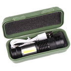 Built in battery XP-G Q5 Zoom Focus Mini led Flashlight Torch Lamp Lantern 2000 Lumen Adjustable Penlight Waterproof T6 light  Focus IP65 Water-Resistant Portable for Indoor and Outdoor Camping Hiking Stevvex