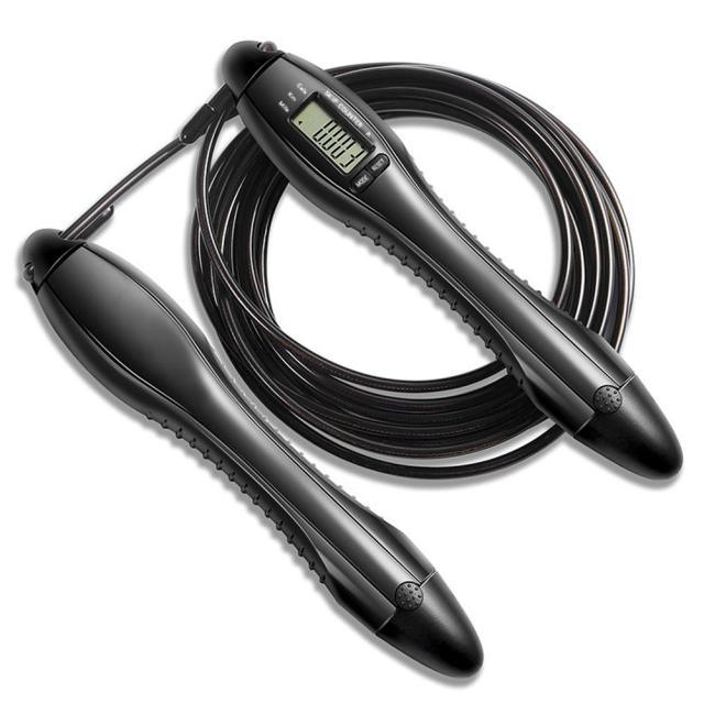 Built-in Rolling Pin Counter Jump Rope Skipping Rope Speed Rope For Boxing Jumping Training Lose Weight Fitness Digital Weight Calories Time Setting Skipping Rope With Counter For Indoor And Outdoor Exercise Stevvex