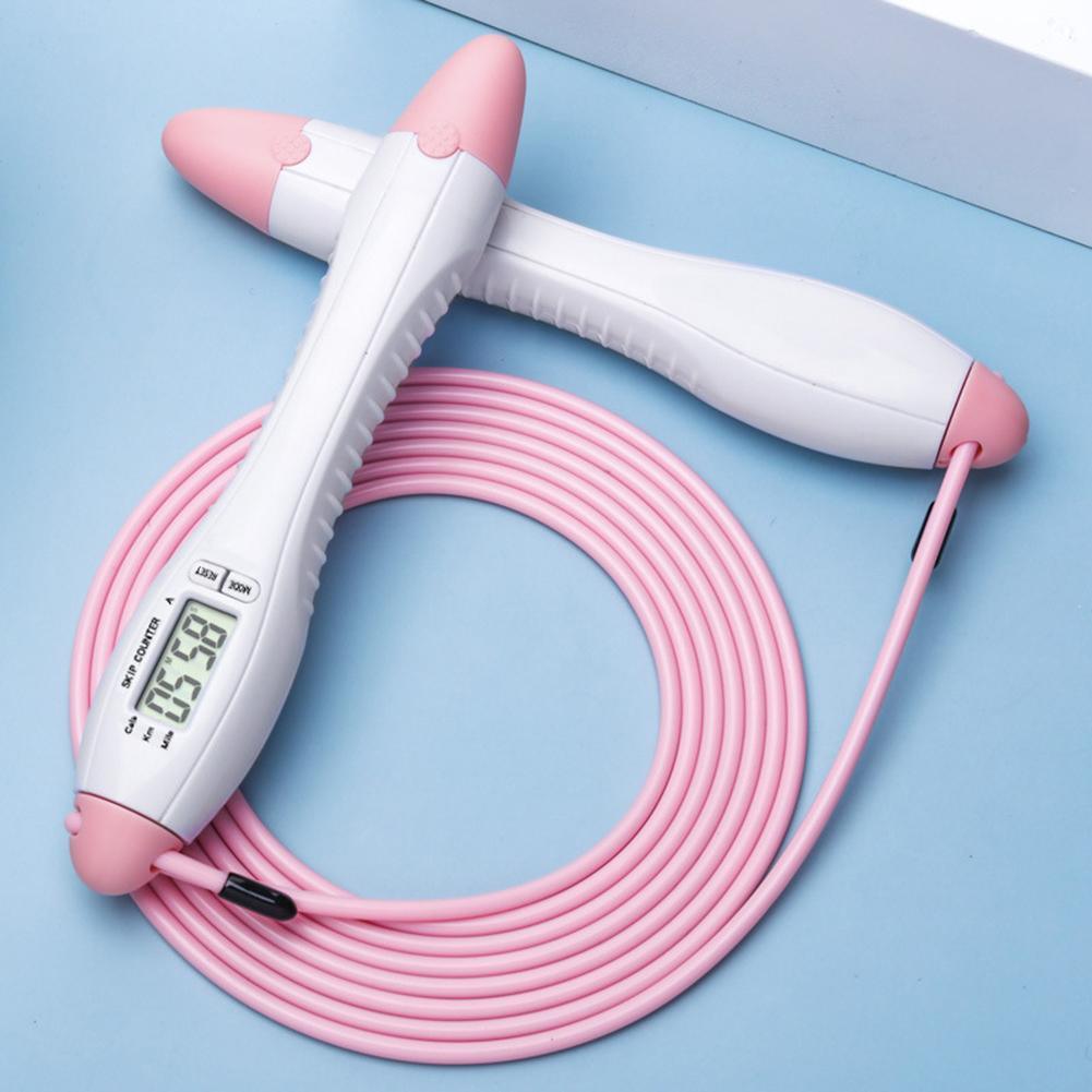 Built-in Rolling Pin Counter Jump Rope Skipping Rope Speed Rope For Boxing Jumping Training Lose Weight Fitness Digital Weight Calories Time Setting Skipping Rope With Counter For Indoor And Outdoor Exercise Stevvex