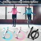 Built-in Rolling Pin Counter Jump Rope Skipping Rope Speed Rope For Boxing Jumping Training Lose Weight Fitness Digital Weight Calories Time Setting Skipping Rope With Counter For Indoor And Outdoor Exercise Stevvex