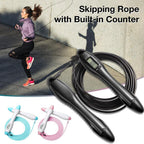 Built-in Rolling Pin Counter Jump Rope Skipping Rope Speed Rope For Boxing Jumping Training Lose Weight Fitness Digital Weight Calories Time Setting Skipping Rope With Counter For Indoor And Outdoor Exercise Stevvex