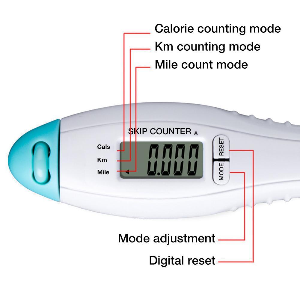 Built-in Rolling Pin Counter Jump Rope Skipping Rope Speed Rope For Boxing Jumping Training Lose Weight Fitness Digital Weight Calories Time Setting Skipping Rope With Counter For Indoor And Outdoor Exercise Stevvex