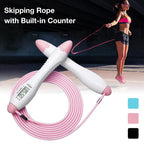 Built-in Rolling Pin Counter Jump Rope Skipping Rope Speed Rope For Boxing Jumping Training Lose Weight Fitness Digital Weight Calories Time Setting Skipping Rope With Counter For Indoor And Outdoor Exercise Stevvex