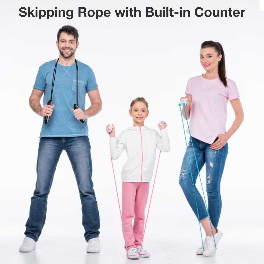 Built-in Rolling Pin Counter Jump Rope Skipping Rope Speed Rope For Boxing Jumping Training Lose Weight Fitness Digital Weight Calories Time Setting Skipping Rope With Counter For Indoor And Outdoor Exercise Stevvex