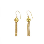 Bullet Tassel Earrings Recycled Brass Gold Plated Chains 2.25in Handmade BandsCo Straps