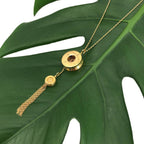 Bullet Tassel Necklace Recycled Brass Shell Casing Gold Plated 14 Inch Chain