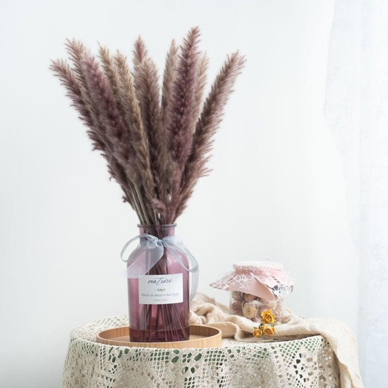 Bulrush Natural Dried Flowers Artificial Branch Pampas Grass Phragmites Fake Flower Wedding Home Decoration Christmas Decor Stevvex