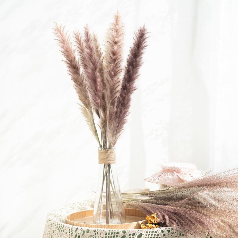 Bulrush Natural Dried Flowers Artificial Branch Pampas Grass Phragmites Fake Flower Wedding Home Decoration Christmas Decor Stevvex