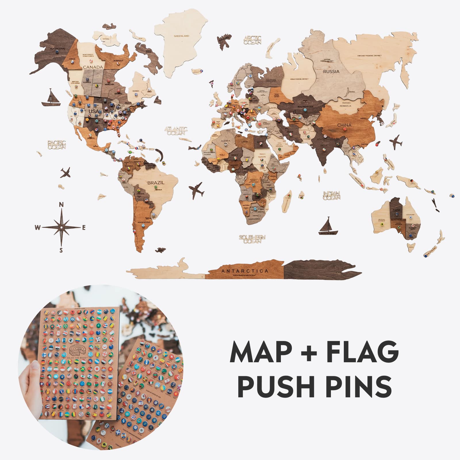 Bundle: Map and Flags Pins - SJB-DIAMOND ELITES