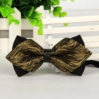 Business Black Golden Butterfly Men Bowtie Luxury Double Layer Pointed Classic Bow Tie Lovely Men Gift For Office And Meetings Stevvex