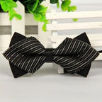 Business Black Golden Butterfly Men Bowtie Luxury Double Layer Pointed Classic Bow Tie Lovely Men Gift For Office And Meetings Stevvex