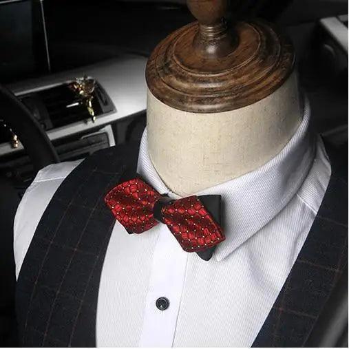 Business Black Golden Butterfly Men Bowtie Luxury Double Layer Pointed Classic Bow Tie Lovely Men Gift For Office And Meetings Stevvex