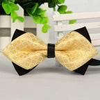 Business Black Golden Butterfly Men Bowtie Luxury Double Layer Pointed Classic Bow Tie Lovely Men Gift For Office And Meetings Stevvex