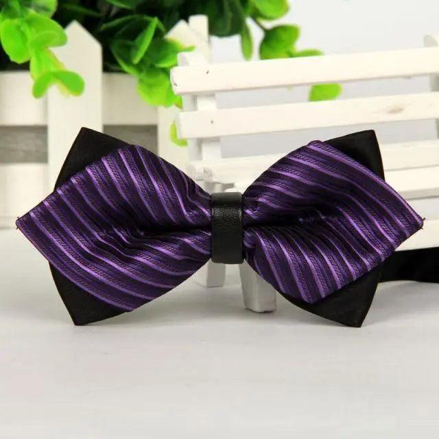 Business Black Golden Butterfly Men Bowtie Luxury Double Layer Pointed Classic Bow Tie Lovely Men Gift For Office And Meetings Stevvex