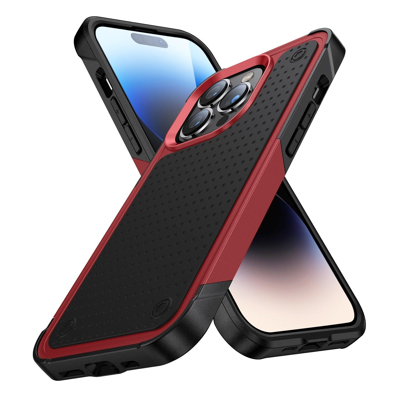 Business Black Shockproof Armor Case for iPhone 14 Pro Max 14 Plus 13 12 Hard Cover Heavy Duty Case Shockproof Ultra-Slim Non-slip iPhone Powerful Protective Phone Case for iPhone Stevvex
