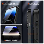 Business Black Shockproof Armor Case for iPhone 14 Pro Max 14 Plus 13 12 Hard Cover Heavy Duty Case Shockproof Ultra-Slim Non-slip iPhone Powerful Protective Phone Case for iPhone Stevvex