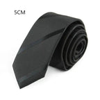 Business Black Skinny Ties Polyester Silk Necktie For Men Washable Formal Office Simple Design Necties Solid Color Skinny Tie Slim Necktie For Men Stevvex
